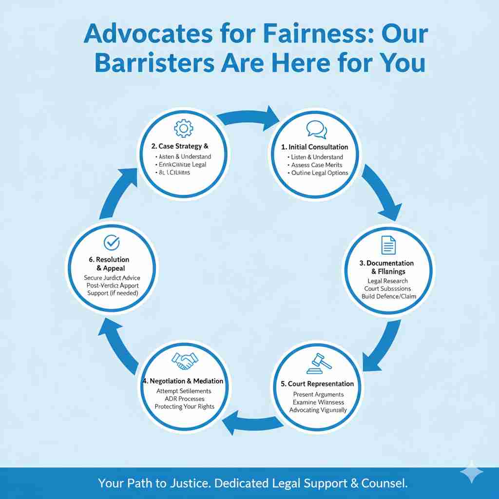 Advocates for Fairness: Our Barristers Are Here for You