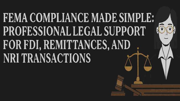 FEMA Compliance Made Simple: Professional Legal Support for FDI, Remittances, and NRI Transactions
